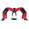 Black-Red LED Polyester Inflatable Spider Halloween Decoration 10 ft